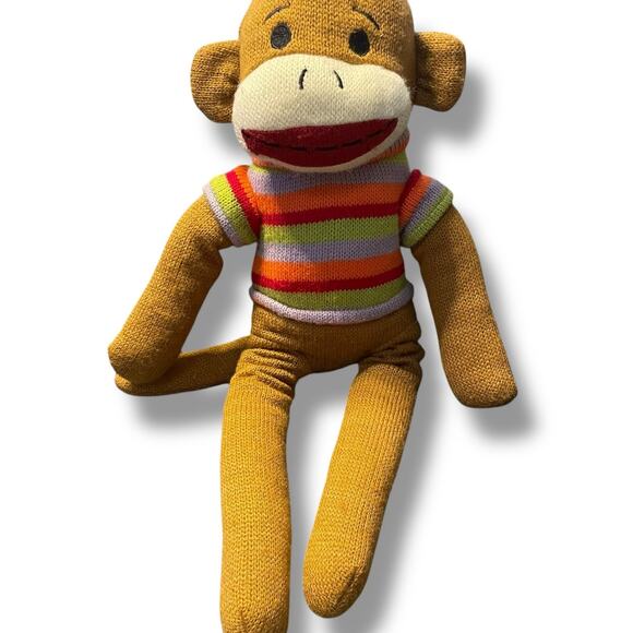 Dan Dee Plush Sock Monkey Stuffed Animal Shower Stripe Nursery Shower Gift 19" - Picture 12 of 14